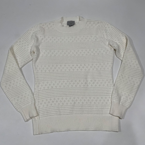 Grey Jason Wu Sz S Open Knit Sweater Star White - Picture 3 of 8